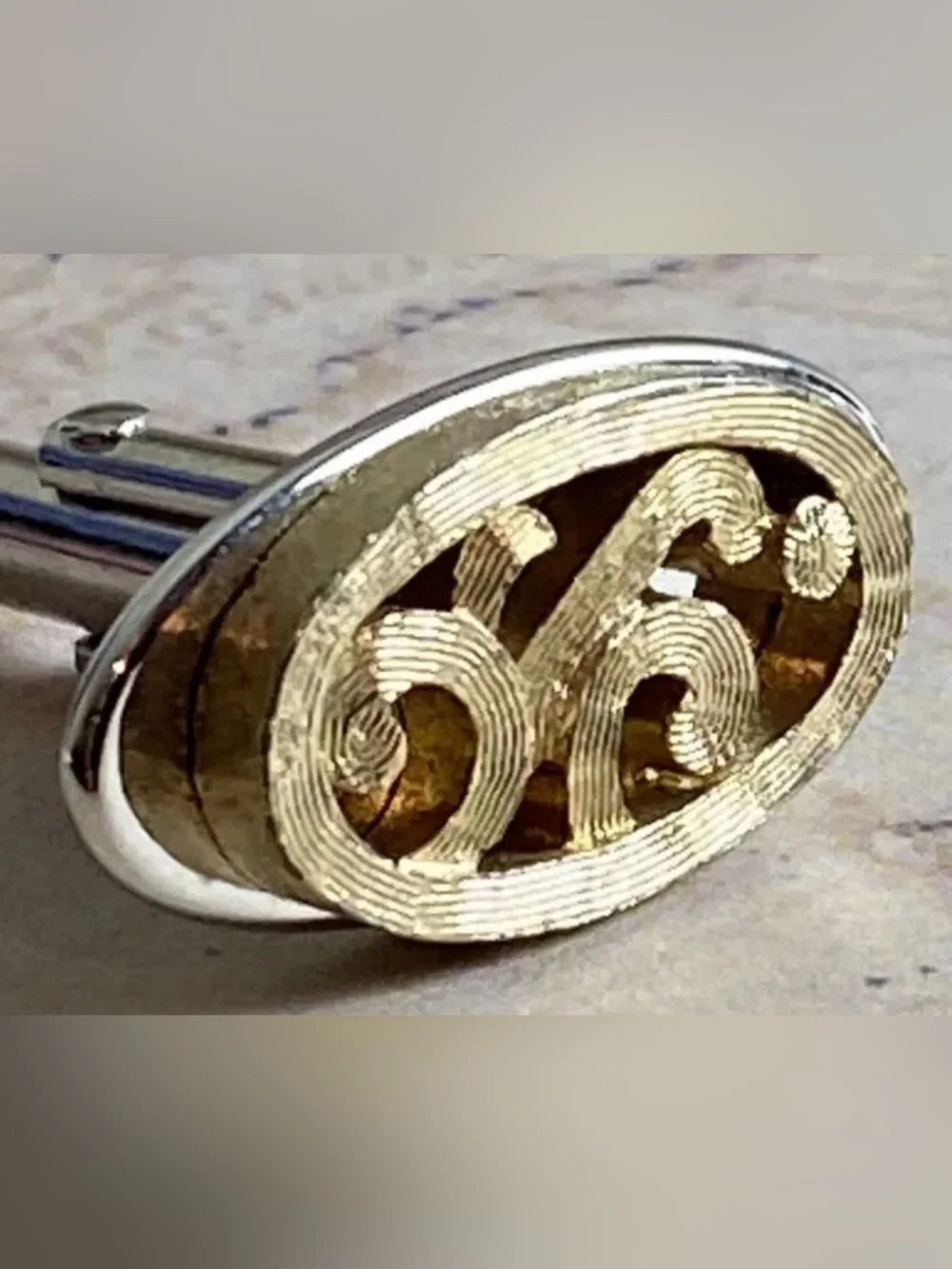 SWANK Vintage 90’s Silver & Gold Color Mosaic Cufflinks and Tie Clip Set